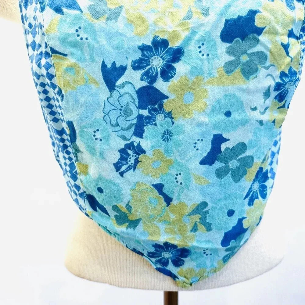 NWT SO GOODS FOR LIFE Juniors Sleeveless Straps Pullover Cropped Blue Top Size M - Picture 5 of 13